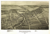 Downingtown, Pennsylvania 1893 Bird's Eye View - Old Map Reprint