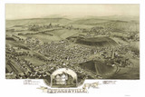 Edwardsville, Pennsylvania 1892 Bird's Eye View - Old Map Reprint