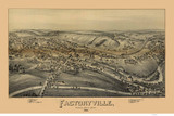 Factoryville, Pennsylvania 1891 Bird's Eye View - Old Map Reprint
