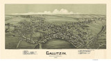Gallitzin, Pennsylvania 1901 Bird's Eye View - Old Map Reprint