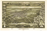 Gettysburg, Pennsylvania 1888 Bird's Eye View - Old Map Reprint
