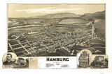 Hamburg, Pennsylvania 1889 Bird's Eye View - Old Map Reprint
