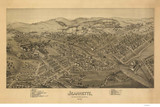 Jeannette, Pennsylvania 1897 Bird's Eye View - Old Map Reprint
