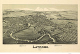 Latrobe, Pennsylvania 1900 Bird's Eye View - Old Map Reprint