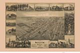 Lititz and Warwick, Pennsylvania 1887 Bird's Eye View - Old Map Reprint