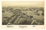 Macungie, Pennsylvania 1893 Bird's Eye View - Old Map Reprint