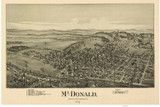 McDonald, Pennsylvania 1897 Bird's Eye View - Old Map Reprint