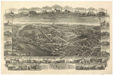 Mohnsville, Pennsylvania 1898 Bird's Eye View - Old Map Reprint