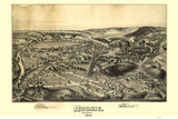 Moosic, Pennsylvania 1892 Bird's Eye View - Old Map Reprint
