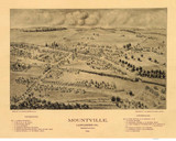 Mountville, Pennsylvania 1894 Bird's Eye View - Old Map Reprint