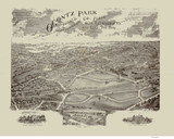 Ogontz Park, Pennsylvania 1880 Bird's Eye View - Old Map Reprint