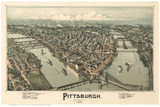 Pittsburgh, Pennsylvania 1902 Bird's Eye View - Old Map Reprint