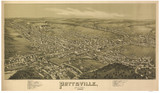 Pottsville, Pennsylvania 1889 Bird's Eye View - Old Map Reprint