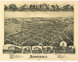 Somerset, Pennsylvania 1900 Bird's Eye View - Old Map Reprint