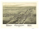 Souderton, Pennsylvania 1894 Bird's Eye View - Old Map Reprint
