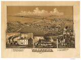 Tullytown, Pennsylvania 1887 Bird's Eye View - Old Map Reprint