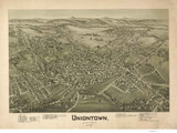 Uniontown, Pennsylvania 1897 Bird's Eye View - Old Map Reprint