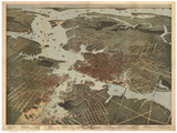 Norfolk, Portsmouth, & Berkeley, Virginia 1891 Bird's Eye View