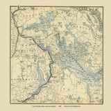 Lake Winnipesaukee, New Hampshire 1885 - Old Map Reprint