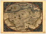 Flanders, 1570 Ortelius - Old Map Reprint - World