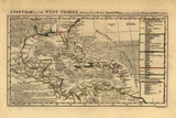 West Indies - drawn from the best Spanish Maps, 1768 - Old Map Reprint - USA Jefferys 1768 Atlas 45a