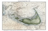 Nantucket Nautical Chart 1857 US Coast Survey - Old Map Custom Print 1-Town