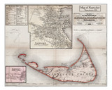 Nantucket 1858 Poster H.F. Walling - Old Map Custom Print 1-Town