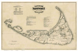 Historical Map of Nantucket 1869 Rev. R.C. Ewer - Old Map Reprint