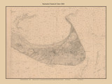 Nantucket Nautical Chart 1880 US Coast Survey - Old Map Custom Print 1-Town