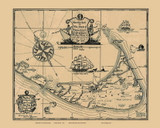 Nantucket 1921 Historical Map - BW - Austin Stevens - Old Map Reprint 1-Town