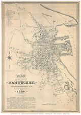 Nantucket Village 1834 Coffin - Old Map Reprint 2-Village