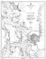 Frederick Sound and Sumner Strait B&W C 1917 Nautical Chart 200,000 Scale  Alaska Chart 8200