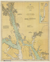 Lynn Canal and Stephens Passage 1925 Nautical Chart 200,000 Scale  Alaska Chart 8300
