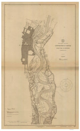 Rocky Hill to Hartford 1918 Color - Old Map Nautical Chart AC Harbors 256 - Connecticut