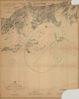 George's Rock to Sheffield Island 1898 B - Old Map Nautical Chart AC Harbors 267 - Connecticut