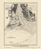 Mouth of Connecticut River 1879 Color Added - Old Map Nautical Chart AC Harbors 360 - Connecticut