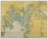 Cape Cod Canal and Approaches 1942 B Old Map Nautical Chart AC Harbors 2 251 - Massachusetts