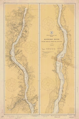 Kennebec River Courthouse Point to Augusta 1917 B Old Map Nautical Chart AC Harbors 2 289 - Maine
