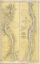 Kennebec River Courthouse Point to Augusta 1943 Old Map Nautical Chart AC Harbors 2 289 - Maine