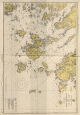 Approaches to Blue Hill Bay 1948 Old Map Nautical Chart AC Harbors 2 308 - Maine