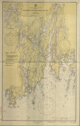 Kennebec and Sheepscot Rivers 1946 Old Map Nautical Chart AC Harbors 2 314 - Maine