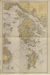 East Penobscot Bay 1931 - Old Map Nautical Chart AC Harbors 3 309 - Maine