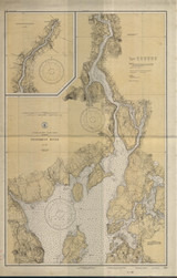 Penobscot River 1932 - Old Map Nautical Chart AC Harbors 3 311 - Maine