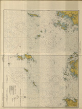 Approaches to Penobscot Bay 1950 - Old Map Nautical Chart AC Harbors 3 322 - Maine