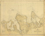 Oyster and Huntington Bays 1920 B - Old Map Nautical Chart AC Harbors 224 - New York