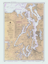 Admiralty Inlet and Puget Sound 1984 Nautical Map Reprint 6401 Washington - Big Area Post 1917
