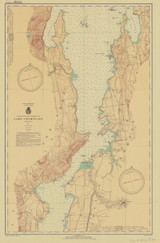 Lake Champlain, Sheet 3 - 1937 Nautical Chart
