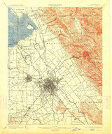 San Jose, California 1899 (1913) USGS Old Topo Map 15x15 Quad