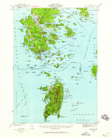 DeerIsle, Maine 1942 (1959) USGS Old Topo Map 15x15 Quad