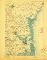 Newburyport, Massachusetts 1894 (1908) USGS Old Topo Map 15x15 Quad